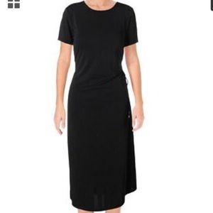 New! Tommy Hilfiger Ruched Side-Tie Black Dress